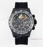 AAA Swiss Replica Rolex 4130 Daytona Skeleton Carbon Fiber with Blue Hands Watches